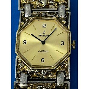 Lausanne Women's Gold Toned Bracelet Band Mechanical Watch Swiss Runs
